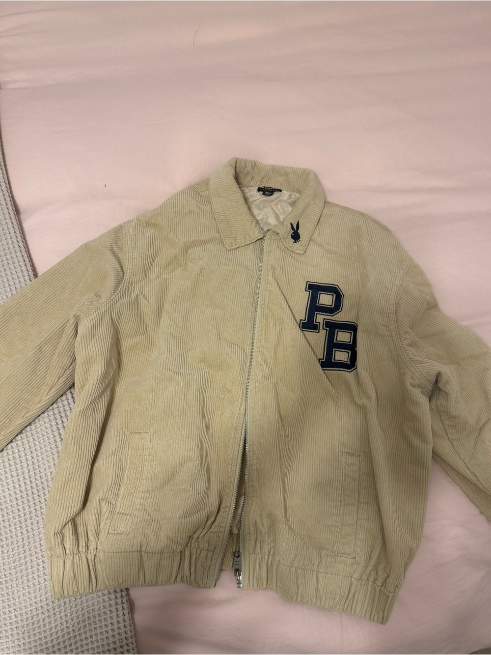 PacSun Beige Corduroy Kids Jacket with Navy PB Patch
